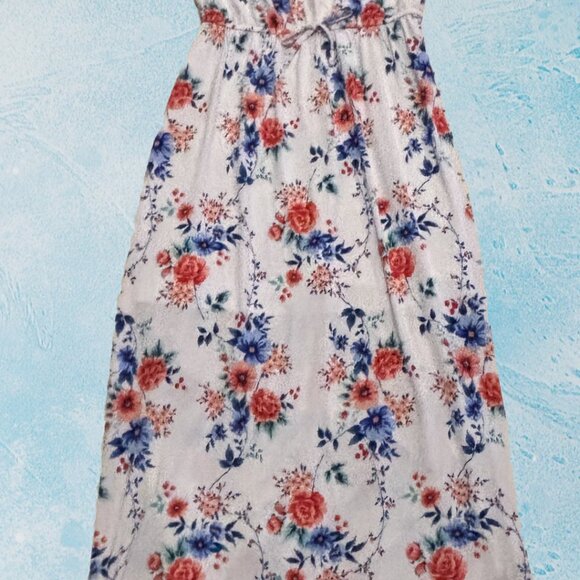 🌹 JUNIORS Three Pink Hearts Trixxi Floral High Neck Maxi Dress | Size L ☀️ - Picture 3 of 5
